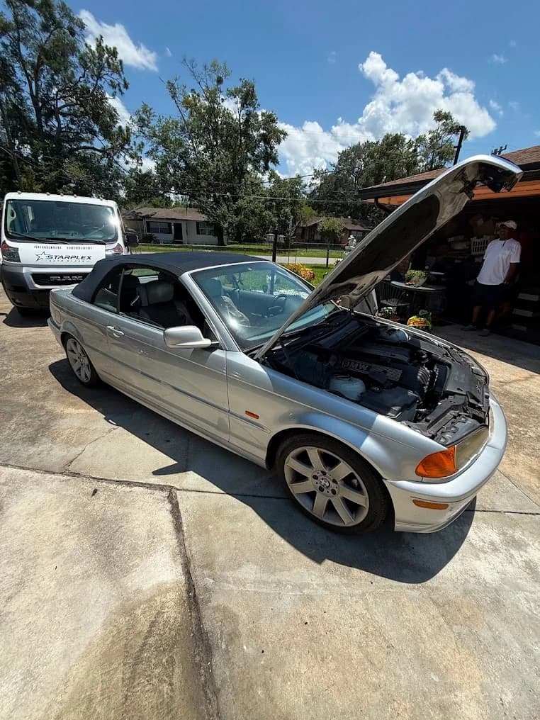 Mobile auto glass service for a BMW at a customer's home